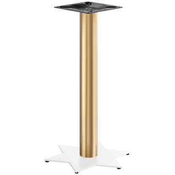 STAR | Bistro Standing Table Frame | Gold/White | Height: 105 cm | Column: Ø 7.6 cm | Base: Ø 50 cm