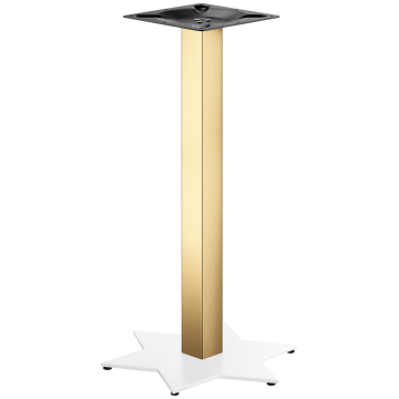 STAR | Bistro Standing Table Frame | Gold/White | Height: 105 cm | Column: 8 x 8 cm | Base: Ø 50 cm