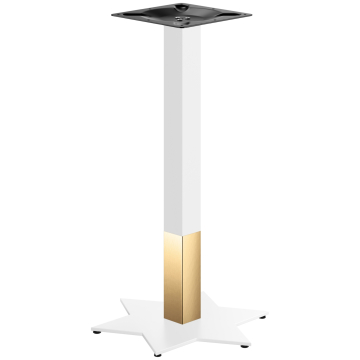 STAR | Bistro Stehtischgestell | Gold/Weiß | Höhe: 105 cm | Säule: 6 x 6 cm | Fuß: Ø 50 cm