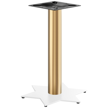 STAR | Bistro Tischgestell | Gold/Weiß | Höhe: 72 cm | Säule: Ø 7,6 cm | Fuß: Ø 50 cm