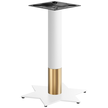 STAR | Bistrobordramme | Gull/hvit | Høyde: 72 cm | Søyle: Ø 7,6 cm | Fot: Ø 50 cm