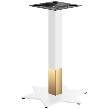 STAR | Bistrobordstel | Guld/Hvid | Højde: 72 cm | Søjle: 6 x 6 cm | Fod: Ø 50 cm