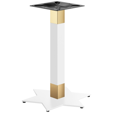 STAR | Bistrotafelonderstel | Goud/Wit | Hoogte: 72 cm | Kolom: 6 x 6 cm | Voet: Ø 50 cm