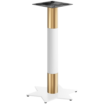 STAR | Estructura de mesa de bistró | Dorado/Blanco | Altura: 105 cm | Columna: Ø 7,6 cm | Base: Ø 50 cm