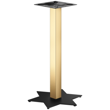 STAR | Estructura para mesa de bistró | Dorado/Negro | Altura: 105 cm | Columna: 6 x 6 cm | Base: Ø 50 cm