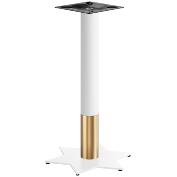 STAR | Piètement de table haute de style bistro | Or/Blanc | Hauteur : 105 cm | Colonne : Ø 7,6 cm | Base : Ø 50 cm