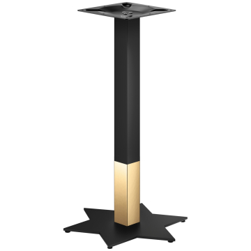STAR | Stående bistrobordramme | Gull/svart | Høyde: 105 cm | Søyle: 6 x 6 cm | Sokkel: Ø 50 cm