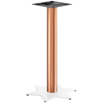 STAR | Stående bistrobordramme | Kobber/hvit | Høyde: 105 cm | Søyle: Ø 7,6 cm | Fot: Ø 50 cm
