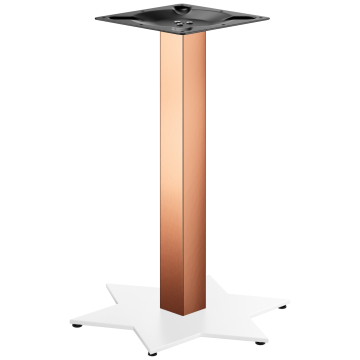 STAR | Structure de table bistro | Cuivre/Blanc | Hauteur : 72 cm | Colonne : 6 x 6 cm | Base : Ø 50 cm