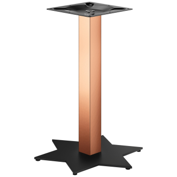 STAR | Structure de table bistro | Cuivre/Noir | Hauteur : 72 cm | Colonne : 6 x 6 cm | Base : Ø 50 cm