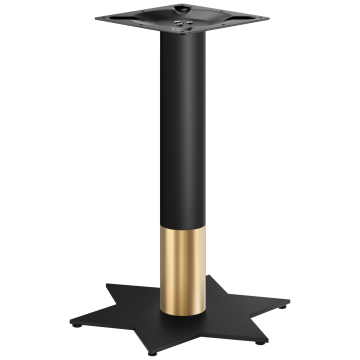 STAR | Structure de table bistro | Or/Noir | Hauteur : 72 cm | Colonne : Ø 7,6 cm | Base : Ø 50 cm