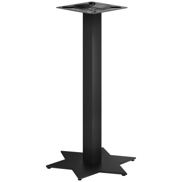 STAR | Structure de table haute de style bistro | Noir | Hauteur : 105 cm | Colonne : 8 x 8 cm | Base : Ø 50 cm