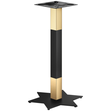 STAR | Struttura per tavolo da bistrot | Oro/Nero | Altezza: 105 cm | Colonna: 6 x 6 cm | Base: Ø 50 cm