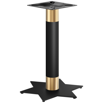 STAR | Bistro Tischgestell | Gold/Schwarz | Höhe: 72 cm | Säule: Ø 7,6 cm | Fuß: Ø 50 cm