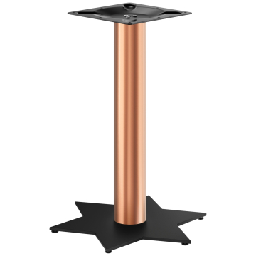 STAR | Bistrobordstel | Kobber/Sort | Højde: 72 cm | Søjle: Ø 7,6 cm | Fod: Ø 50 cm