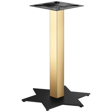 STAR | Estructura de mesa de bistró | Dorado/Negro | Altura: 72 cm | Columna: 8 x 8 cm | Base: Ø 50