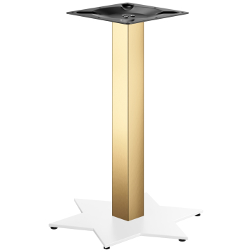 STAR | Structure de table bistro | Or/Blanc | Hauteur : 72 cm | Colonne : 8 x 8 cm | Base : Ø 50 cm