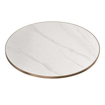 STONE | Gastro Sinterstein Tischplatten | Ø 70 x 1,5 cm | Weiß Marmor | Rund