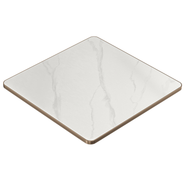 STONE | Gastro Sinterstein Tischplatten | 80 x 80 x 1,5 cm | Weiß Marmor | Quadratisch