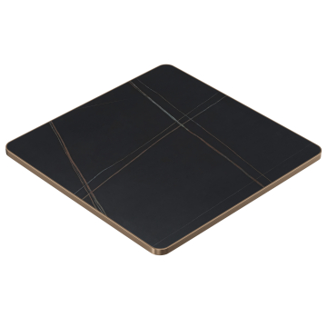 STONE | Gastro Sinterstein Tischplatten | 60 x 60 x 1,5 cm | Schwarz Marmor | Quadratisch