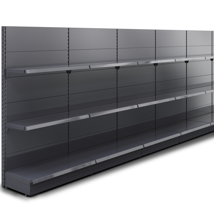 BROOKLYN | Scaffale a muro Gondola | L600xH195cm | Incl. 2 ripiani | Set completo