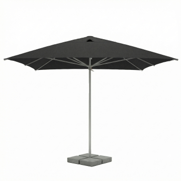 SUN ANNIE | Gastro Brauereischirm | Teleskop Schirm | B:T 300 x 300 cm | Schwarz | Quadratisch