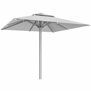 SUN LEON | Gastro Sonnenschirm Premium | B:T 400 x 400 cm | Grau | Quadratisch