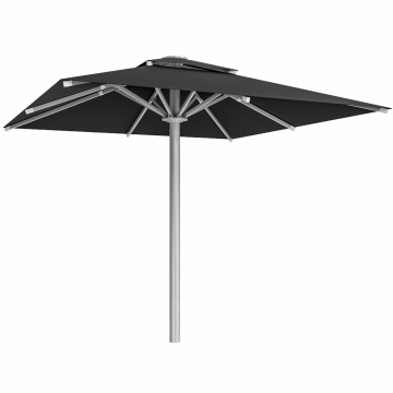 SUN LEON | Gastro Sonnenschirm Premium | B:T 400 x 400 cm | Schwarz | Quadratisch