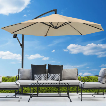 SUNNY | Parasol + manivelle | Ø3m | Taupe | Rond 