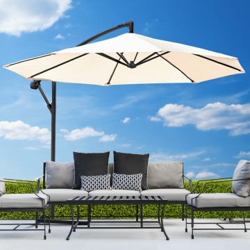 SUNNY | Parasol + manivelle | Ø3m | Crème | Rond 