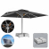 SUN LEON | Parasol Gastro Premium | B:T 400 x 500 cm | Noir | Chauffage 230V + Moteur + Socle en mar
