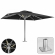 SUN MATEO | Parasol de gastro | B:T 300 x 400 cm | Noir | LED + plaque d'ancrage | Rectangulaire