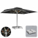 SUN MATEO | Parasol de terrasse classique | L:h 300 x 400 cm | Noir | LED + chauffage 230V + support