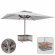 SUN LEON | Parasol Gastro Premium | B:T 500 x 600 cm | Gris | LED + Chauffage 230V + Panier en acier