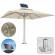 SUN LEON | Parasol Gastro Premium | B:T 600 x 600 cm | Taupe | LED + Moteur + Plaque d'ancrage | Car