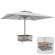 SUN LEON | Parasol de restaurant de haute qualité | L: 500 x l: 600 cm | Gris | Panier en acier | Re