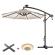 SUN LUCA | Parasoll | Rundt | Ø 300 cm | Taupe | LED | +Stativ og spilledåse