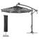 SUN LUCA | Ombrellone | Rotondo | Ø 300 cm | Nero | LED | +copertura protettiva