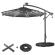 SUN LUCA | Parasoll | Runt | Ø 300 cm | Svart | LED | +Stativ