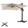 SUN LUIS | Parasoll | Kvadratisk | B:D 300 x 300 cm | Taupe | LED | +Stativ