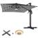 SUN LUIS | Parasol | Quadratisch | B:T 300 x 300 cm | Sort | LED | +Stativ & Musikboks
