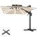 SUN PIETRO | Parasoll | Kvadratisk | B:D 300 x 300 cm | Taupe | LED | +Stativ