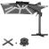 SUN PIETRO | Parasol | Square | B:T 300 x 300 cm | Black | LED | +Stand & Swivel base