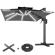 SUN PIETRO | Parasoll | Kvadratisk | B:D 300 x 300 cm | Svart | LED | +Stativ