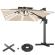 SUN PIETRO | Parasoll | Kvadratisk | B:D 300 x 300 cm | Taupe | LED | +Stativ