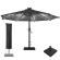 SUN MARINO | Parasoll | Runt | Ø 300 cm | Svart | LED | + stativ & skydd