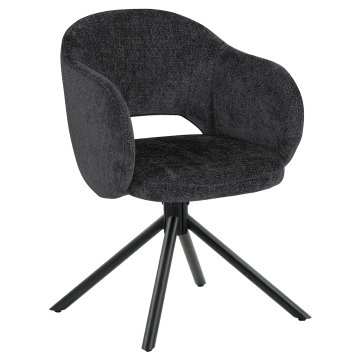 Svetlana | Silla de hotel | Negra | Tela/Textil | Base giratoria