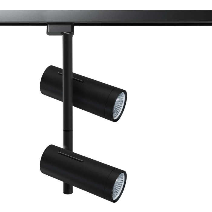 SYDNEY | Twin LED Track Spotlight | Black | 20W / 4000K | Neutral white | 3 phases