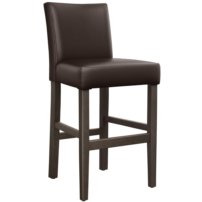 TAYLOR | Gastro Barhocker | Leder | Holz | Braun | mit Lehne