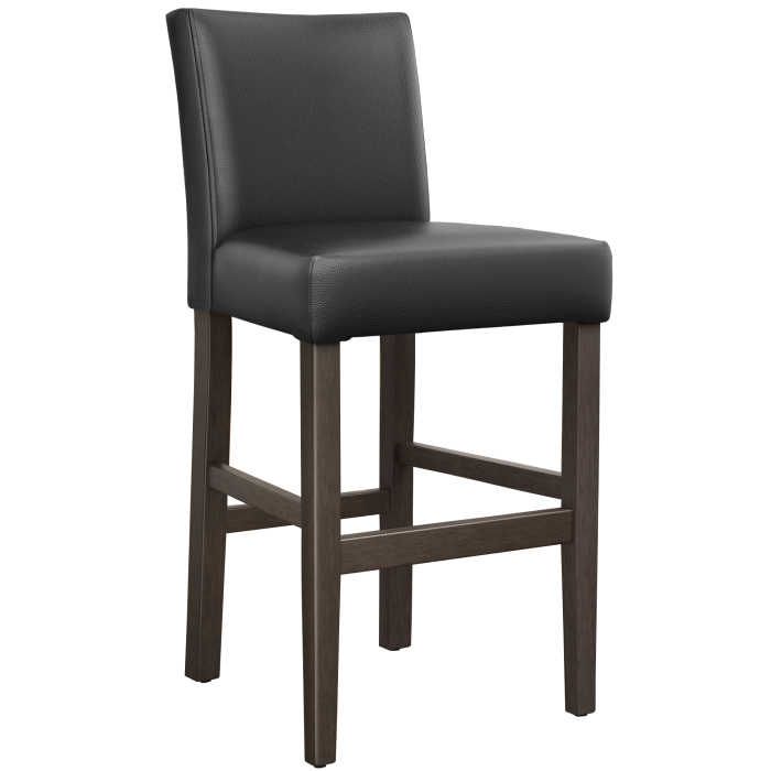 TAYLOR | Gastro Barhocker | Leder | Holz | Schwarz | mit Lehne